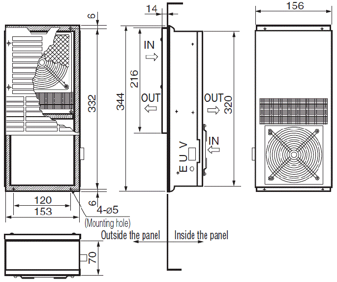 ENH-110L(R)-100 External dimensions