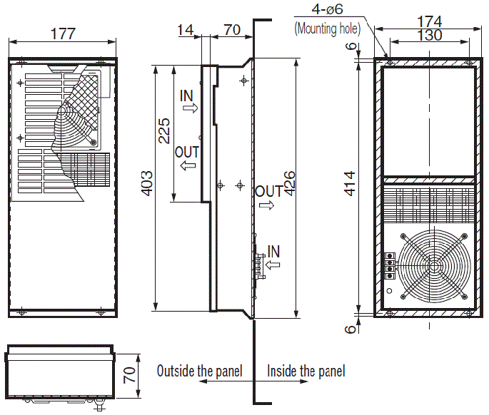 ENH-115L(R)-200 External dimensions