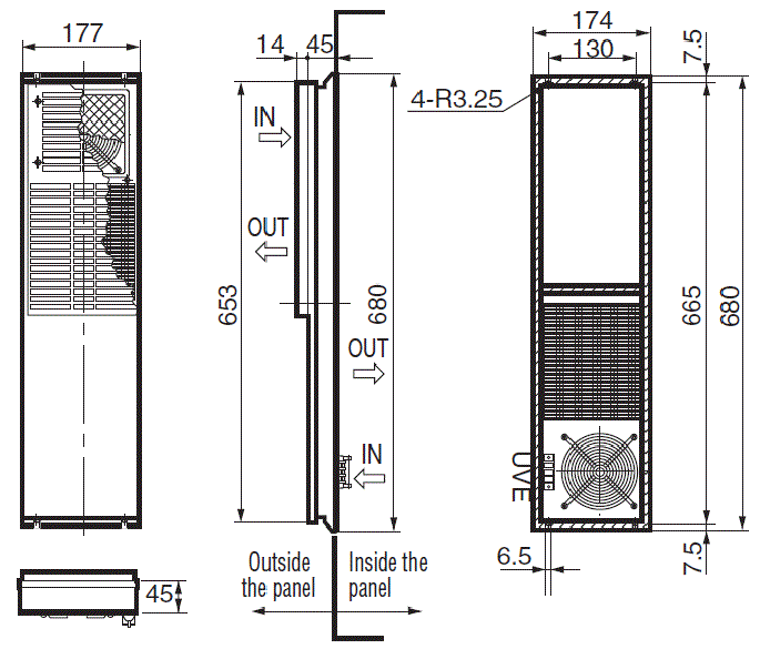 ENH-115L(R)-O-100 External dimensions