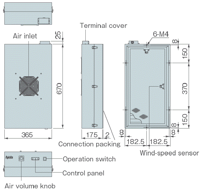 PAU-05FFU External dimensions