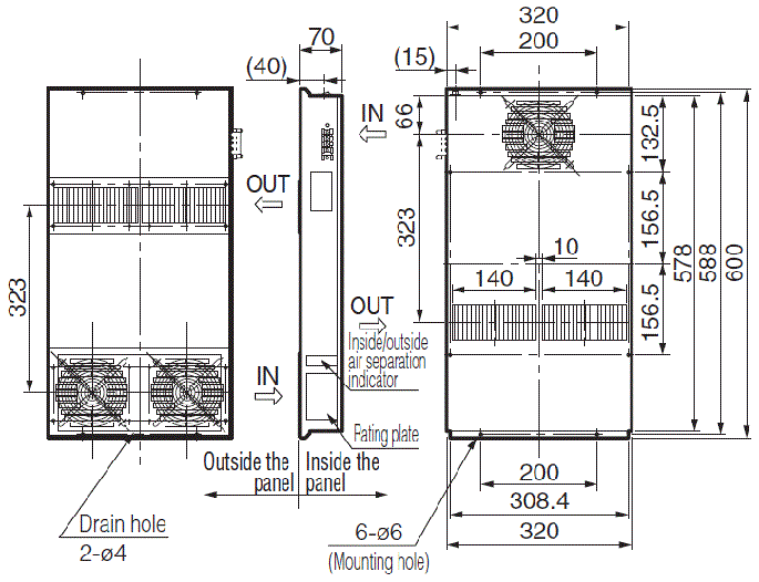 ENH-P120L-200CE-N External dimensions