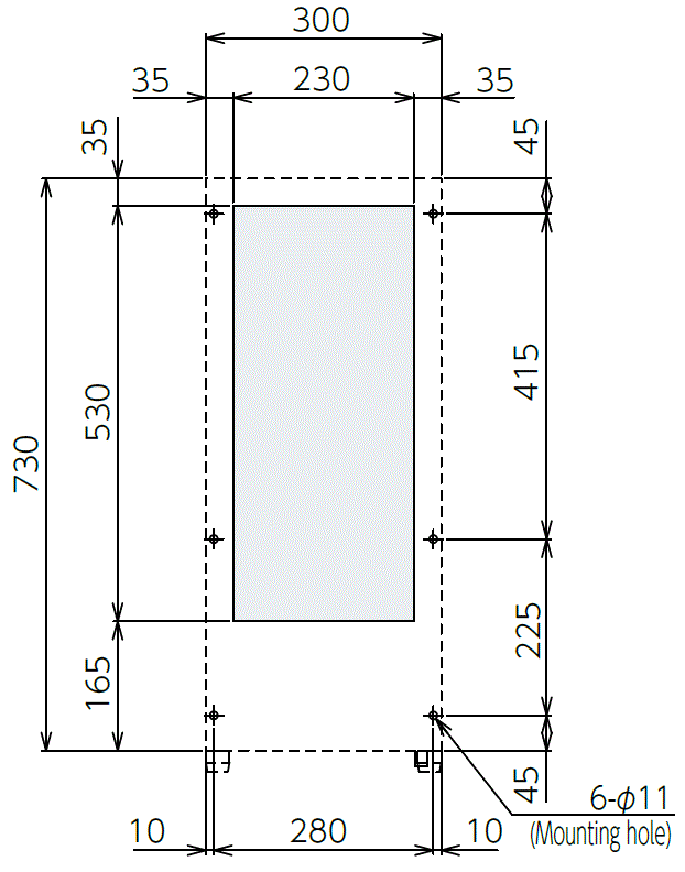 ENC-GR810LE-eco Diagram of Panel Cutout