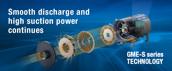 Smooth disxharge and high scution power continues GME-S series TECHNOLOGY